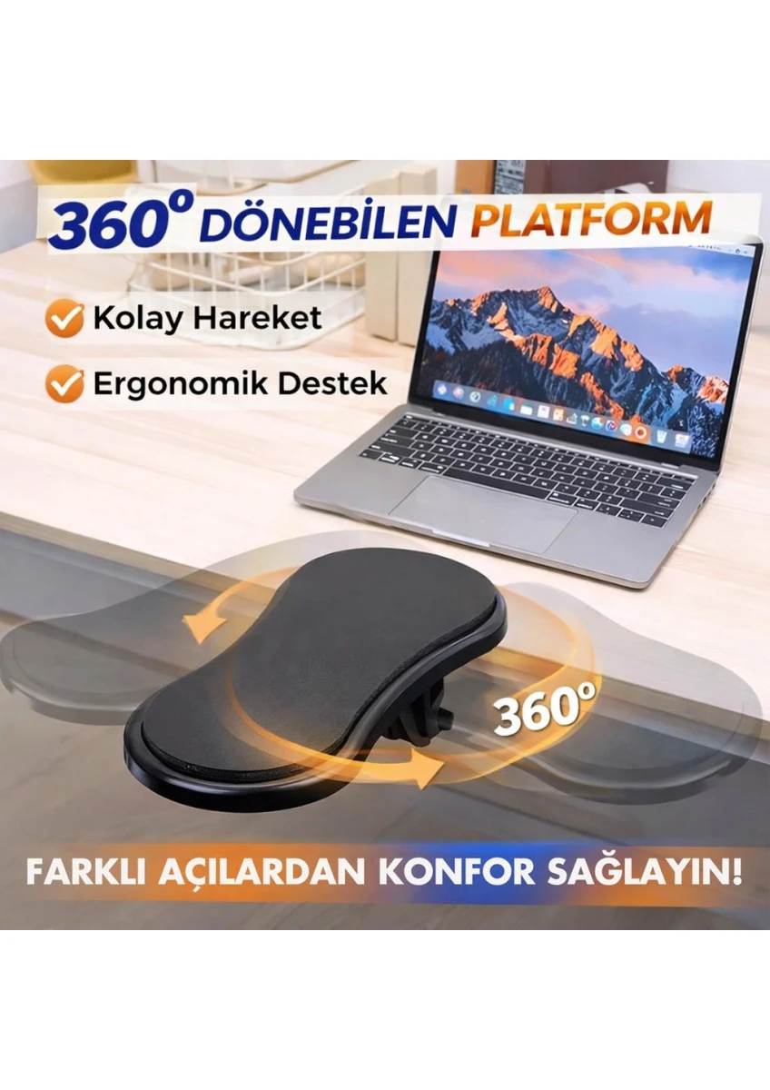 Masa Koltuk Için Kol Dayama Pedi Ayarlanabilir Dönebilen Bilgisayar Kol Dayanağı Kol Dayama Pedi